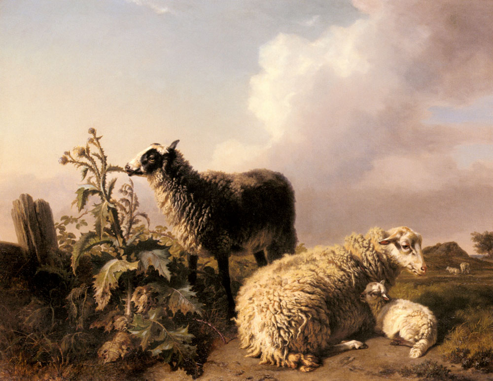 Les Moutons | Edmond Jean Baptiste Tschaggeny | Oil Painting