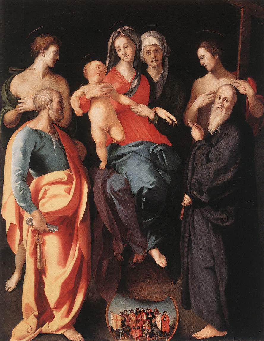 Madonna And Child With St Anne And Other Saints 1529 | Jacopo Pontormo | Oil Painting