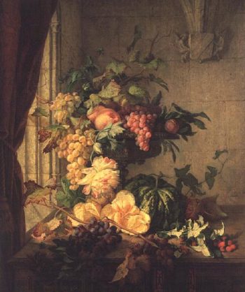 Flowers and Grapes 1844 | Simon Saint Jean | oil painting