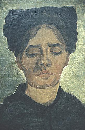 Head of a Peasant Woman with Dark Cap version 7 | Vincent Van Gogh | oil painting