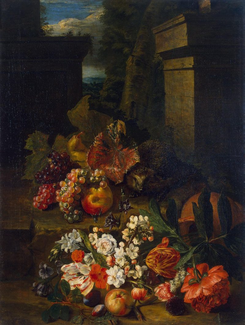 Flowers Fruit and a Hedgehog | Sneyers Peeter | oil painting