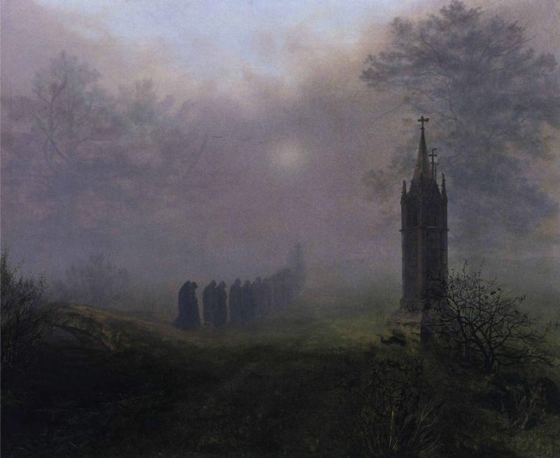 Procession in the Mist | Ernst Ferdinand Oehme | oil painting