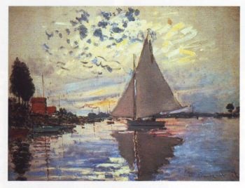 Saiboat at petit gennevilliers | Claude Monet | oil painting