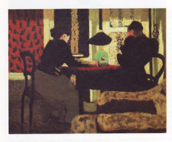 Two women under a lamp | Edourd Vuillard | oil painting