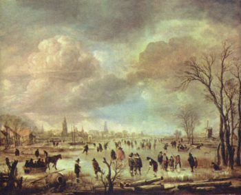 River view in the winter | Aert van der Neer | oil painting