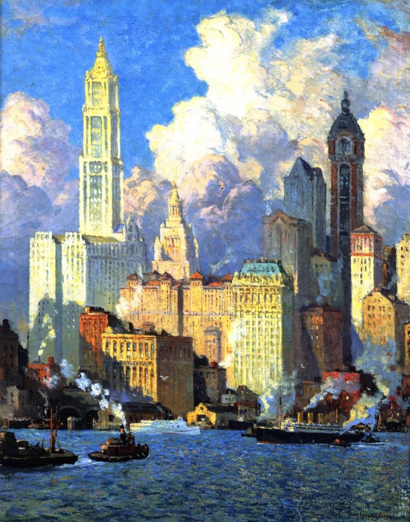 Hudson River Waterfront | Colin Campbell Cooper | oil painting