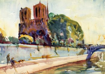 Notre Dame Cathedral Paris | Charles W Hawthorne | oil painting