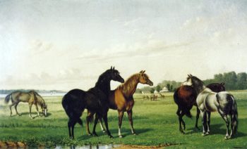 Horses in a Pasture | William Aiken Walker | oil painting