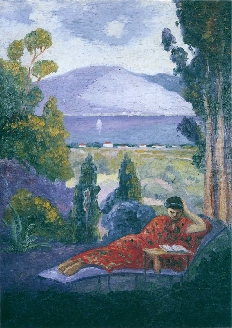 Woman in a Mediterranean landscape | Henri Lebasque | oil painting