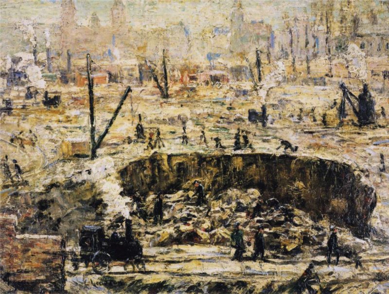 Excavation Penn Station | Ernest Lawson | oil painting