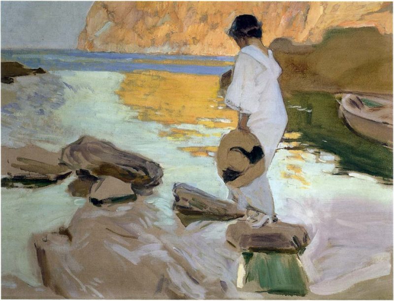 Elena in cove San Vicente at Majorca | Joaquin Sorolla y Bastida | oil painting