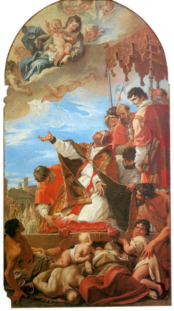 Pope Gregory the Great before Virgin | Sebastiano Ricci | oil painting