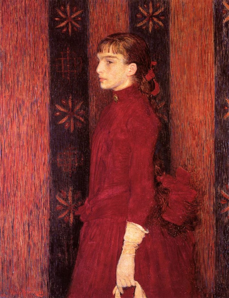 Portrait of a Young Girl in Red | Theo van Rysselberghe | oil painting