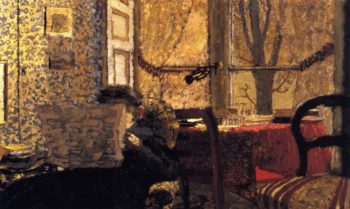 Madame Vuillard Reading the Newspaper | Edouard Vuillard | oil painting