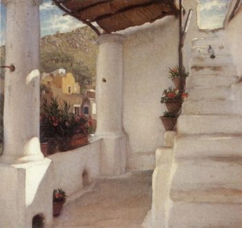 The Staircase of a House at Capri | Sir Frederick Lord Leighton | oil painting