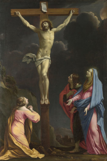 Christ on the Cross with the Virgin and Saints | Eustache Le Sueur | oil painting