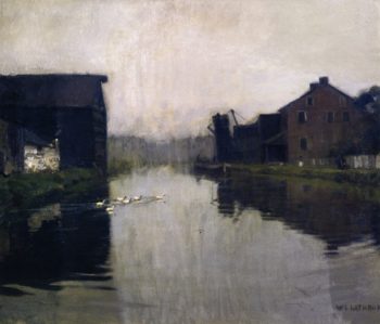 Misty Day on the Canal | William Langson Lathrop | oil painting