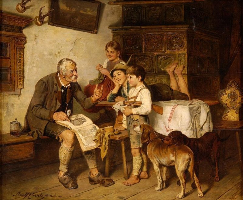 The Natural History Lesson | Adolf Eberle | oil painting