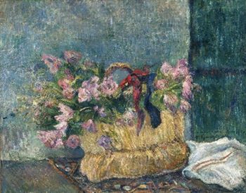 Still Life with Moss Roses in a Basket | Paul Gauguin | oil painting