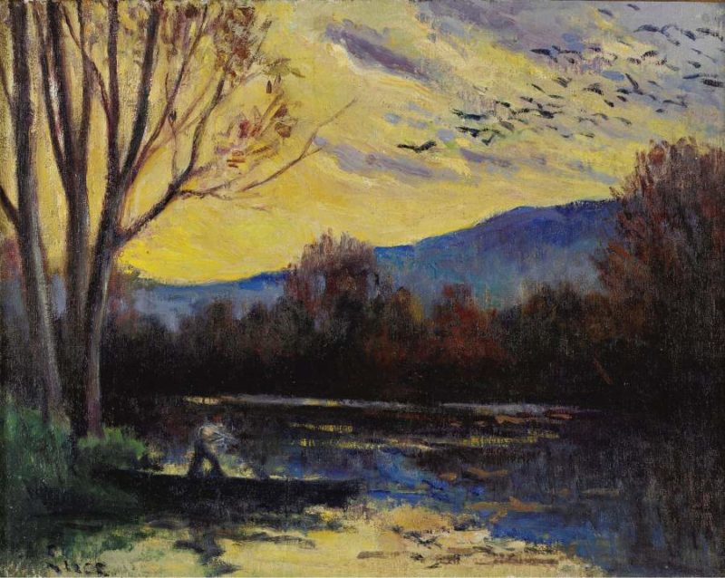 Moulineux Sunset over the Etang | Maximilien Luce | oil painting