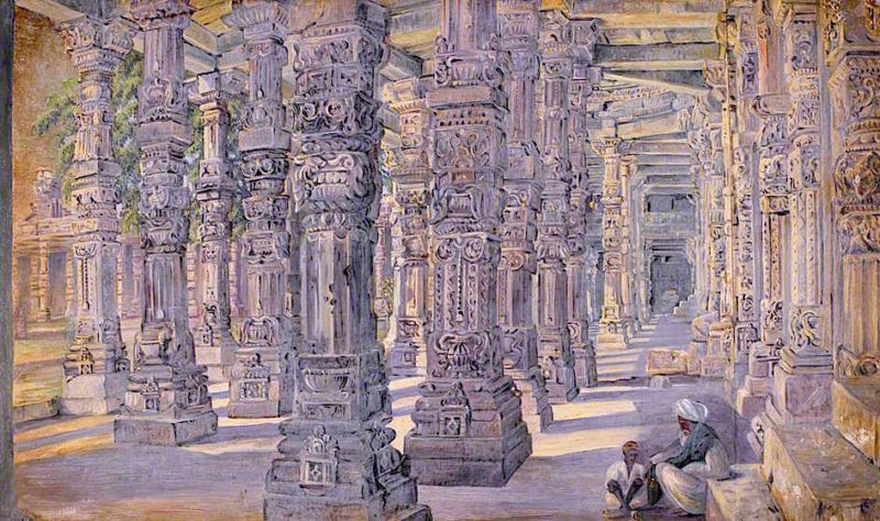 The Temple. Kutub. Delhi. India. Novr. 1878 | Marianne North | oil painting