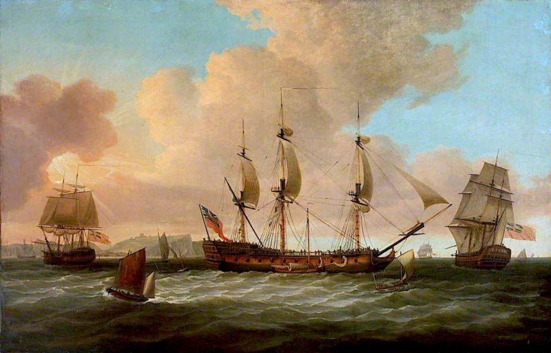 The East Indiaman Pitt and Other Vessels | Dominic Serres | oil painting