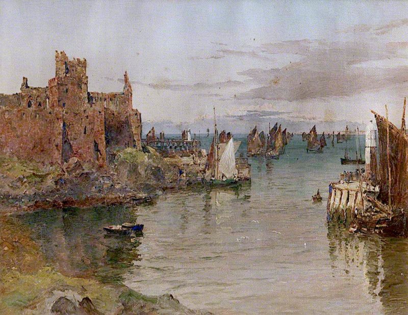 Peel Castle and Pier Head | John Miller Nicholson | oil painting