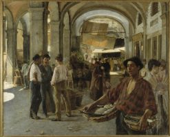 A Venetian Covered Market | Oscar Gustaf Bjorck | Oil Painting