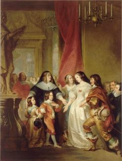 Duke of Orleans Presents His Sister Queen Henrietta Maria of England to Anne of Austria | Henri Decaisne | Oil Painting