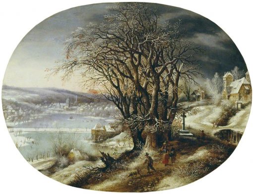 Winter Landscape with a Distant Village | Denijs van Alsloot | Oil Painting