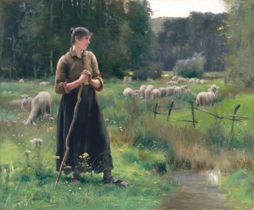 Peasant Girl with Sheep | Julien DuprE | Oil Painting