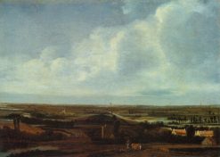 Flat Landscape with a Town in the Distance | Joris van der Haagen | Oil Painting