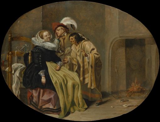 Couple in an Interior with a Gypsy Fortune-Teller | Jacob Duck | Oil Painting