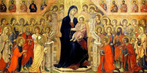 Maesta del Duomo di Siena (central panel: Madonna with Angels and Saints) | Duccio di Buoninsegna | Oil Painting