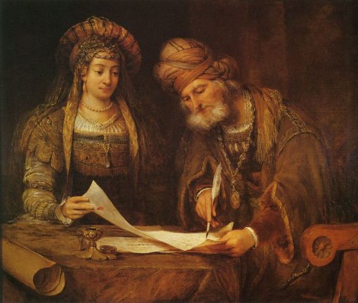 Mardochai Writing the First Purim Letter | Aert de Gelder | Oil Painting