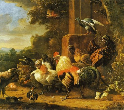 Bird of Prey in a Poultry Yard | Melchior d'Hondecoeter | Oil Painting