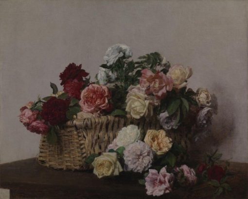 A Basket of Roses | Henri Fantin Latour | Oil Painting