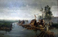 Landscape with Rafts | Hans Feddersen | Oil Painting