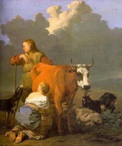 Woman Milking a Cow | Carel Dujardin | Oil Painting