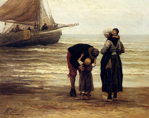 A Fisherman's Goodbye | Philip Lodewijk Jacob Frederik SadEe | Oil Painting
