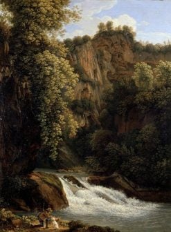 Rocky Landscape with Waterfall | Johann Christian Reinhart | Oil Painting