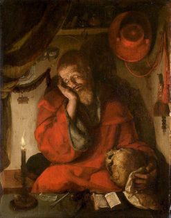 St. Jerome in His Study by Candlelight | Aertgen van Leyden | Oil Painting