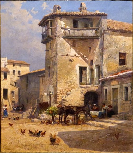 Plaza de Anticoli | Mariano Barbasan Lagueruela | Oil Painting